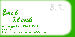 emil klenk business card